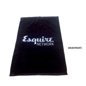 ESQUIRE NETWORK WORKOUT TOWEL MEN COLOR BLACK SIZE 25 X 16.25